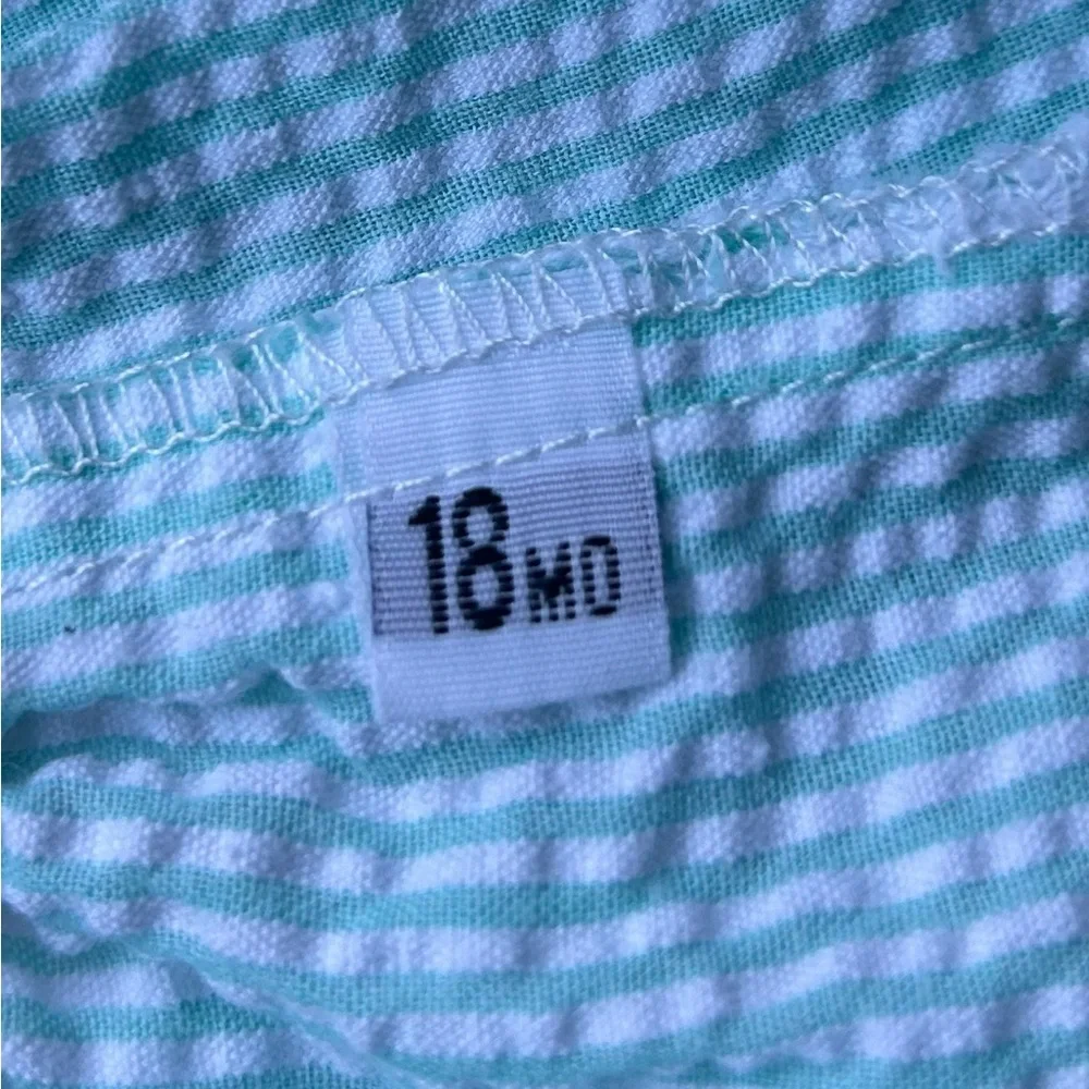 James & Lottie Floral Seersucker Bloomer Set Mint Gingham 12 Months
